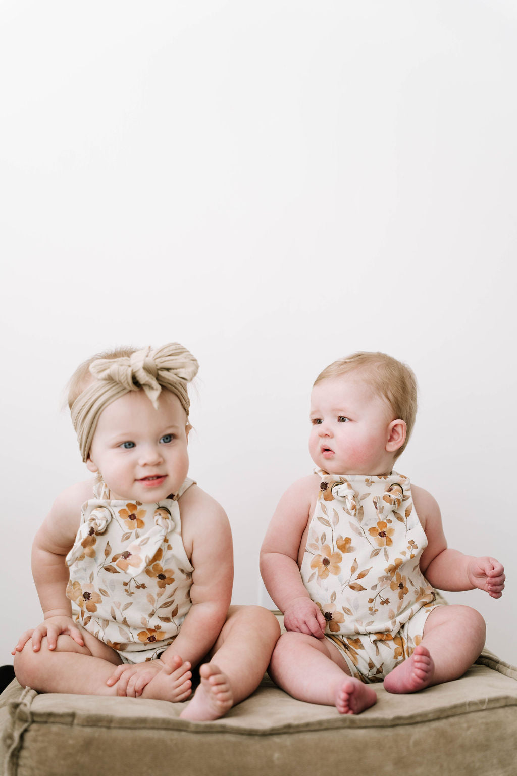 Printed Knotted Overall Shorties