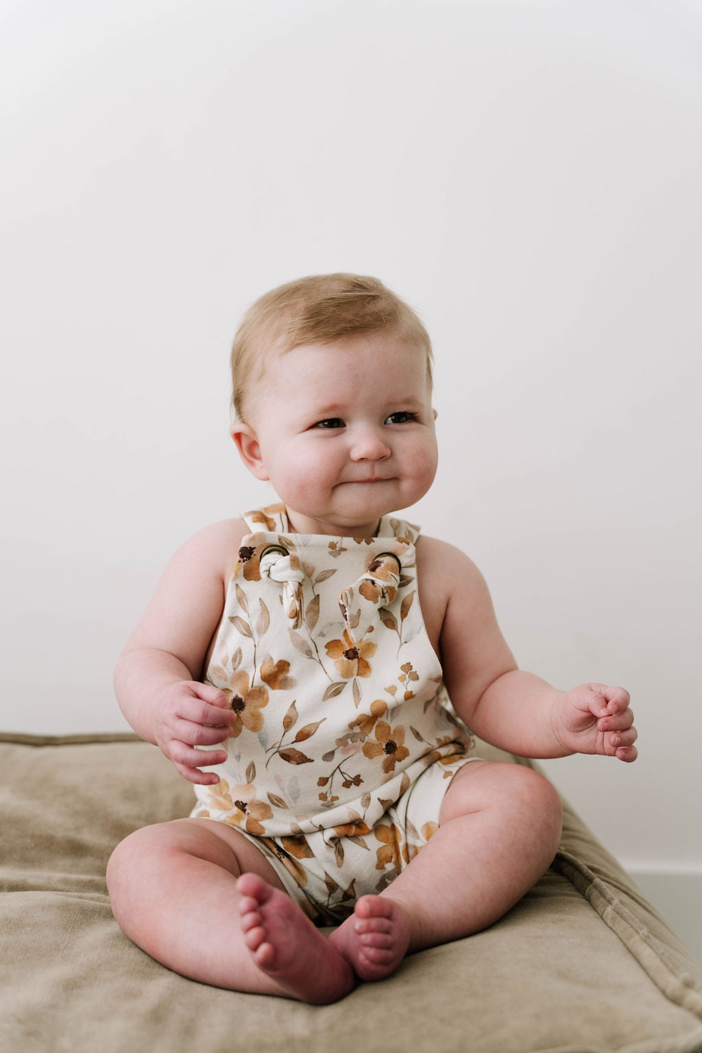 Printed Knotted Overall Shorties